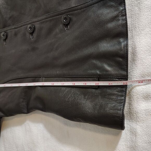 Vtg Maxima Wilson's Womens Black Leather Jacket Medium Button Up Soft 90s Y2K - Picture 13 of 16